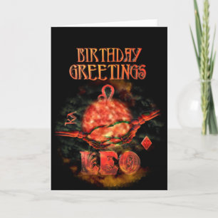 Leo Zodiac Birthday Greetings av Valxart Kort