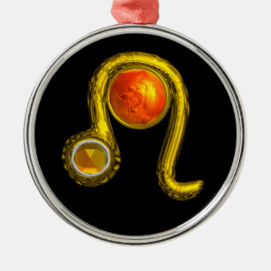 LEO ZODIAC BIRTHDAY JEWEL GULT TOPAZ Guld Julgransprydnad Metall