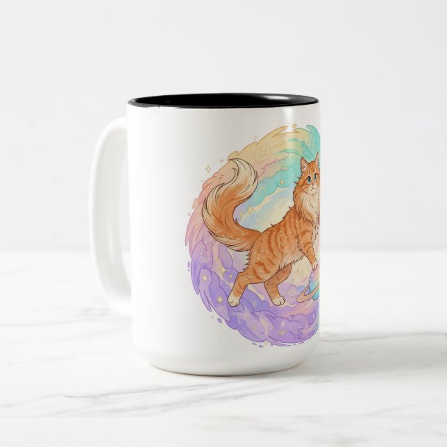 Leo Zodiac Cat Mugg - Kattdjuret Cosmic Astrology (Framsida vänster)