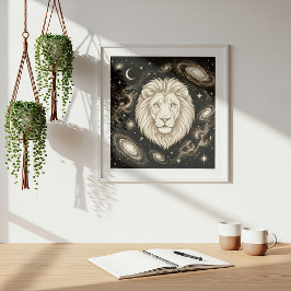 Leo Zodiac Celestial Astrology Poster