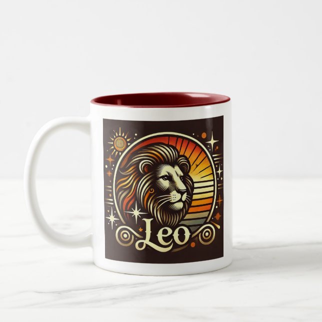 Leo Zodiac Coffee Mugg Two Tone (Vänster)