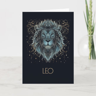 Leo Zodiac Constellation Blank Foldat Card Tack Kort