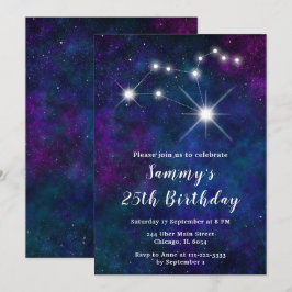 Leo Zodiac Constellation Födelsedagsfest Inbjudningar