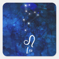 Leo Zodiac Constellation Mörk blått Galaxy