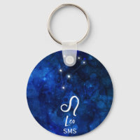 Leo Zodiac Constellation Mörk blått Galaxy Monogra