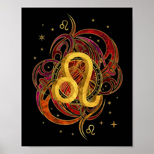 Leo Zodiac Fire inslag Poster (Framsidan)