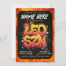 Leo Zodiac Födelsedagsinbjudan