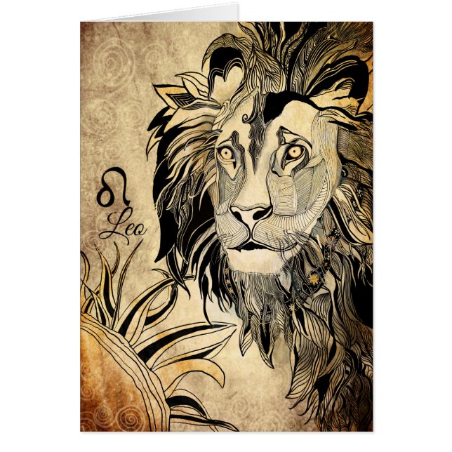 Leo Zodiac Hälsningskort (Framsidan)