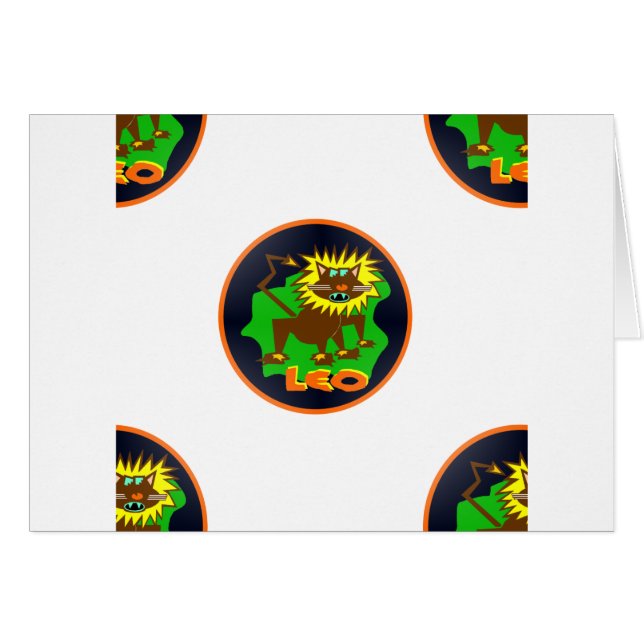 leo zodiac hälsningskort (Framsidan Horizontal)