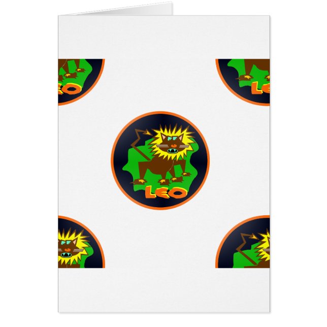 leo zodiac hälsningskort (Framsidan)