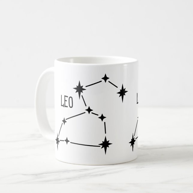 Leo zodiac horoscope mugg-gåva kaffemugg (Framsida vänster)