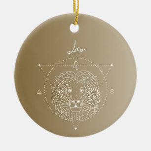 Leo zodiac horoscope-stjärntecken gradient julgransprydnad keramik