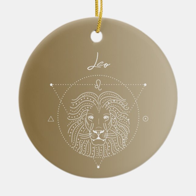 Leo zodiac horoscope-stjärntecken gradient julgransprydnad keramik (Framsidan)