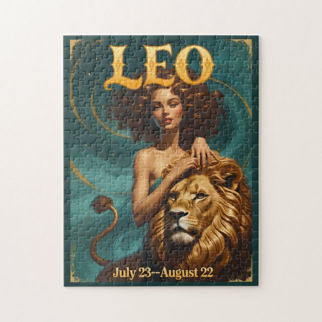Leo Zodiac Jigszawa/August Lejon Gift Pussel (Vertikal)