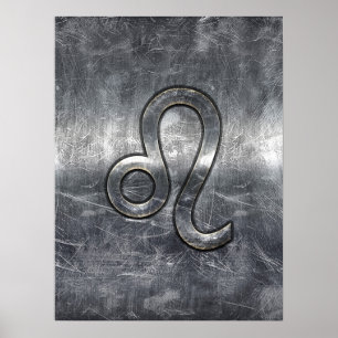 Leo Zodiac Logga in Grunge Distress Decor Poster