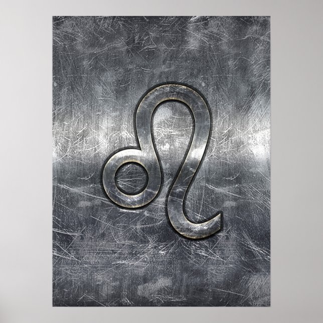 Leo Zodiac Logga in Grunge Distress Decor Poster (Framsidan)