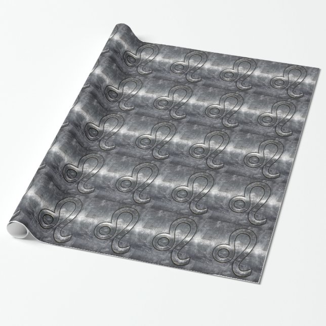 Leo Zodiac Logga in Grunge Distress Decor Presentpapper (Utrullad)