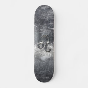 Leo Zodiac Logga in Grunge Distress Decor Skateboard Bräda 20,5 Cm