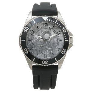 Leo Zodiac loggar in Grunge Distress Dial Armbandsur