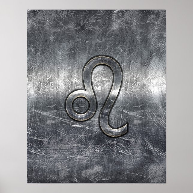 Leo Zodiac loggar in Grunge Distress Stil Poster (Framsidan)