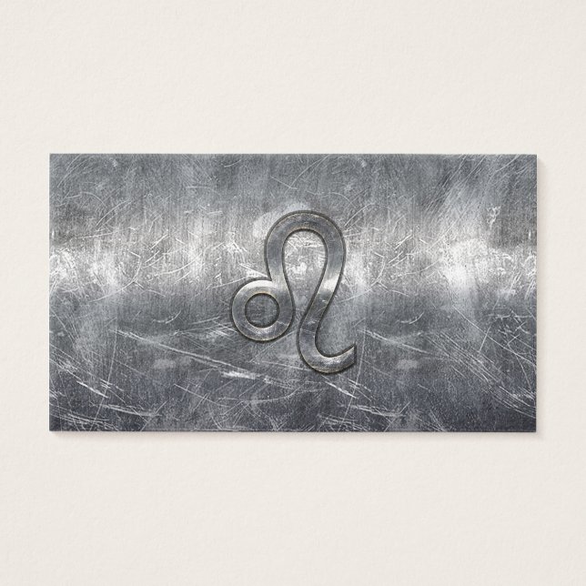 Leo Zodiac loggar in Grunge Distress Stil Visitkort (Framsidan)