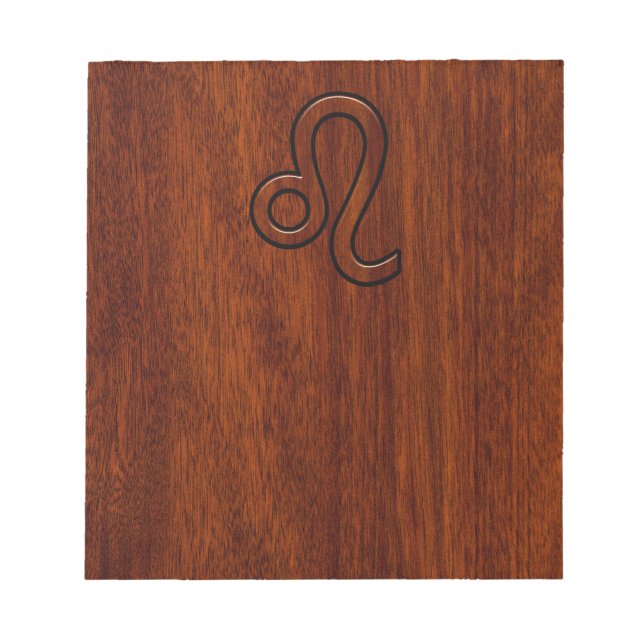 Leo Zodiac Login Brown Mahogany wood stil Anteckningsblock (Framsida)