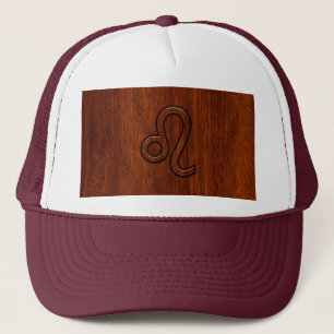 Leo Zodiac Login Brown Mahogany wood stil Keps
