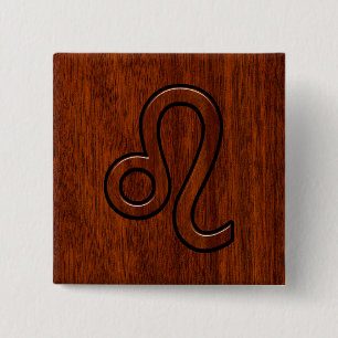 Leo Zodiac Login Brown Mahogany wood stil Knapp