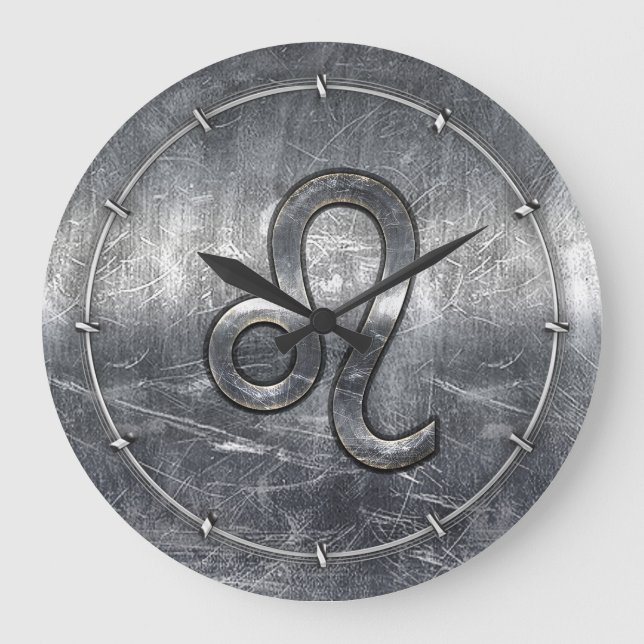 Leo Zodiac Login Industrial Stil Stor Klocka (Framsida)