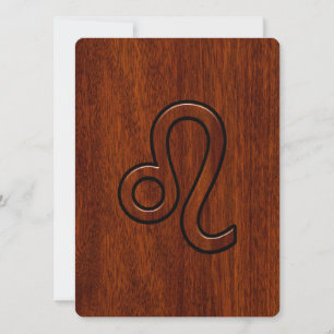 Leo Zodiac Login Mahogany wood stil