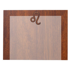 Leo Zodiac Login Mahogany wood stil Anteckningsblock