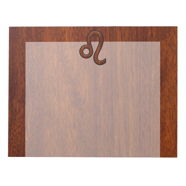 Leo Zodiac Login Mahogany wood stil Anteckningsblock (Framsida)