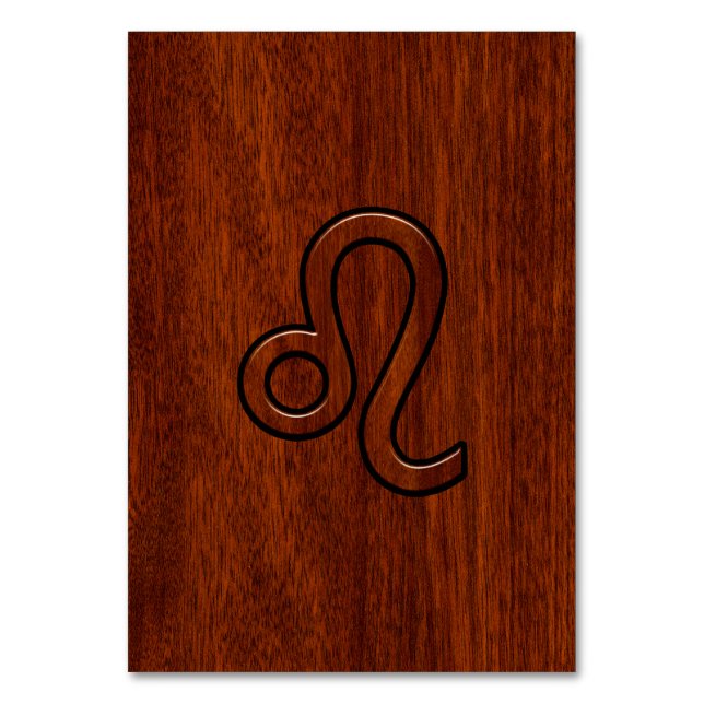 Leo Zodiac Login Mahogany wood stil Bordsnummer (Framsidan)