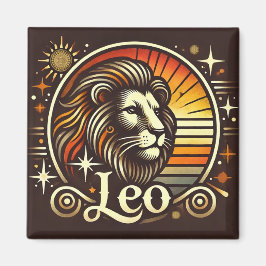 Leo Zodiac Magnet Vintage Design