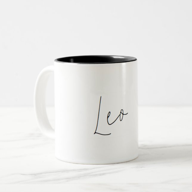 Leo Zodiac Minimalist Mugg (Framsida vänster)