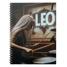 Leo Zodiac Musician Drums Anteckningsbok