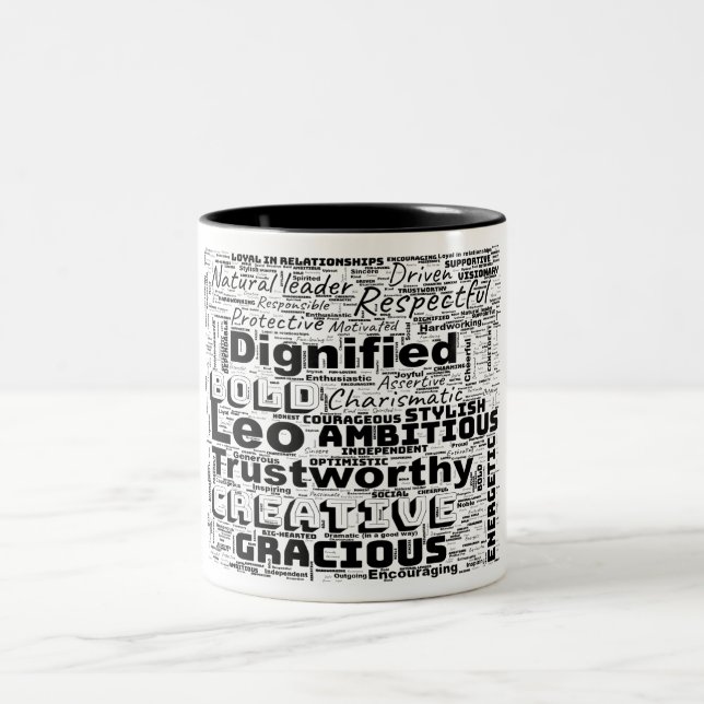 Leo Zodiac Ord Cloud inspiration Mugg (Center)