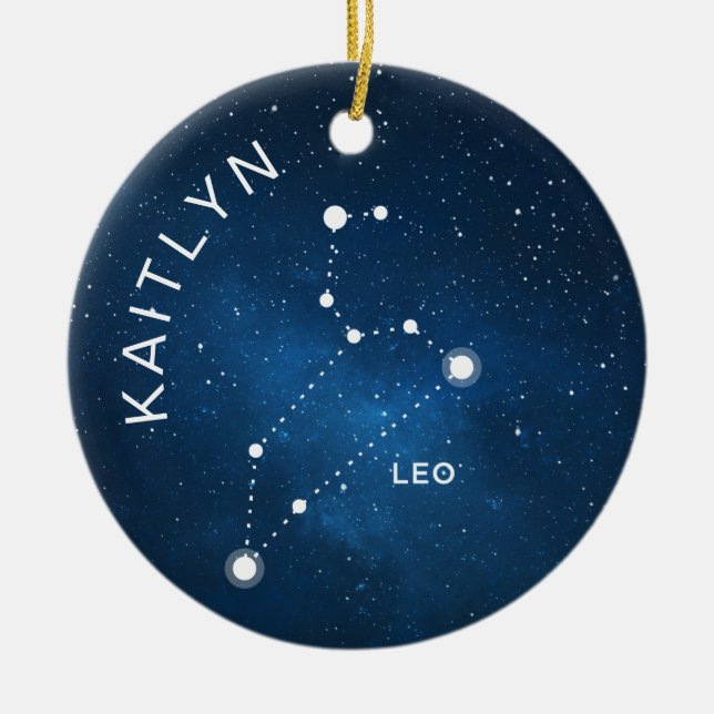 Leo Zodiac Ornament Personlig Zodiac Gift (Framsidan)