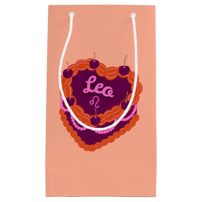 Leo Zodiac Pastel Heart Birthday Cake (Framsidan)