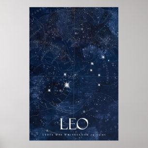 Leo Zodiac Poster med namn, stjärntecken zodiac