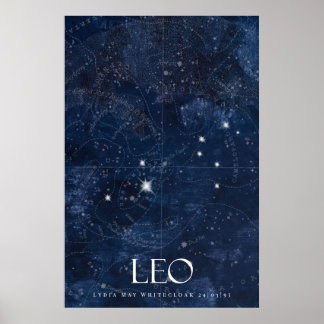 Leo Zodiac Poster med namn, stjärntecken zodiac