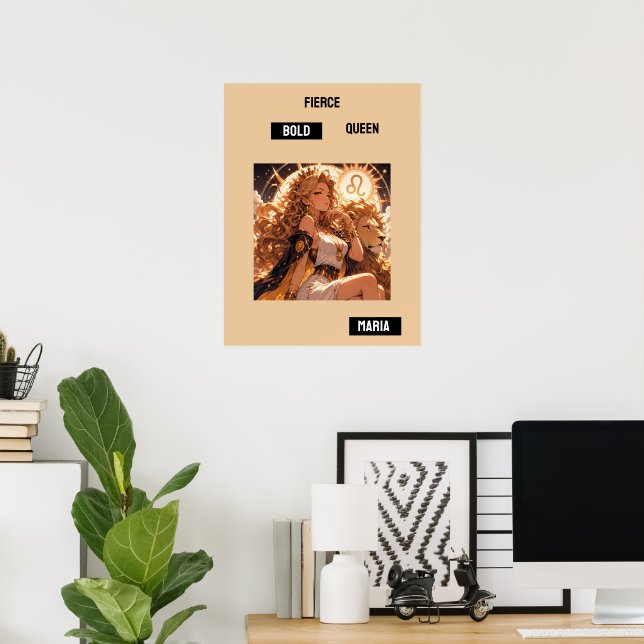 Leo Zodiac Poster Personalized Astrology Gift (Hemmakontoret)