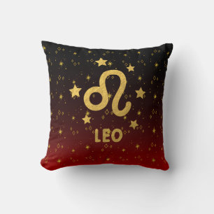 Leo Zodiac Red and Black Dekorativ kudde