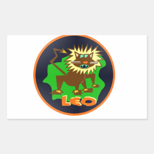 leo zodiac rektangulärt klistermärke