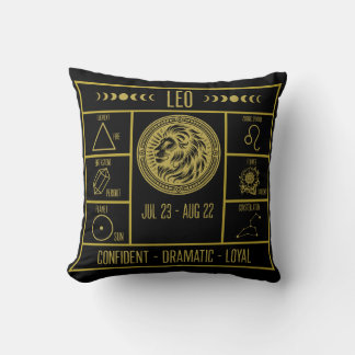 Leo Zodiac Roligt Facts Horoscope Astrology Pillow Kudde