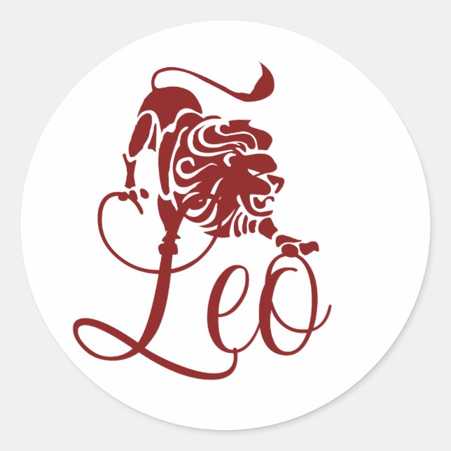 Leo Zodiac Runt Klistermärke (Framsida)