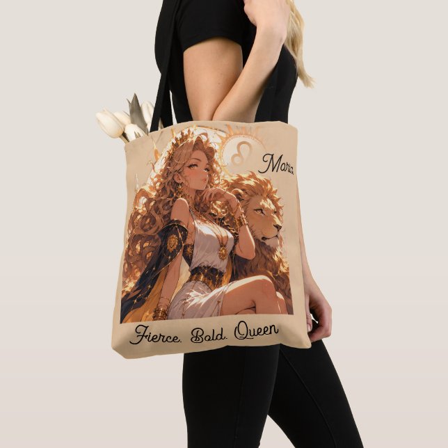 Leo Zodiac Shoulder Bag Personalized Gift Tygkasse (Närbild)