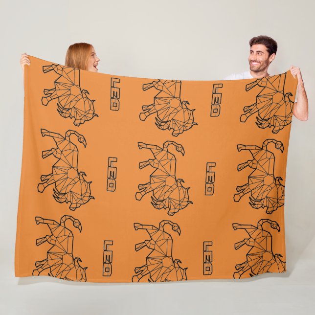Leo Zodiac Sign Blanket (transparent) Fleecefilt (På plats)