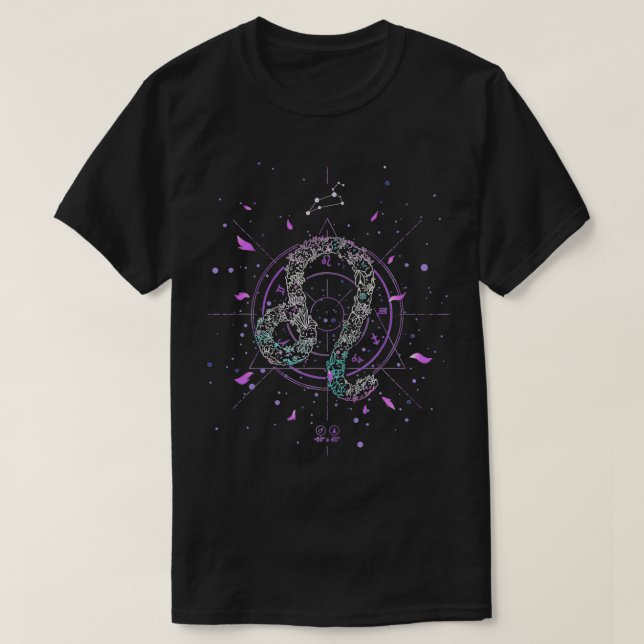 Leo Zodiac Sign Blommigt Flower juli August Birthd T Shirt (Design framsida)
