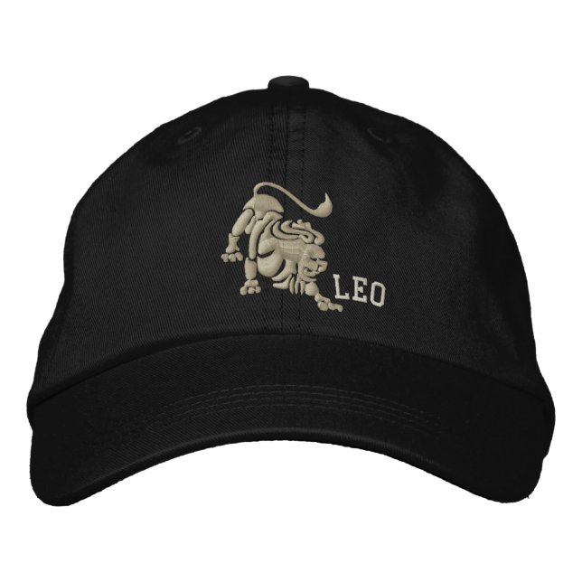 Leo Zodiac Sign Embroidery 23-22 augusti Broderad Keps (Framsida)